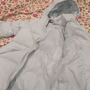 Light Blue Hooded Puffer Jacket